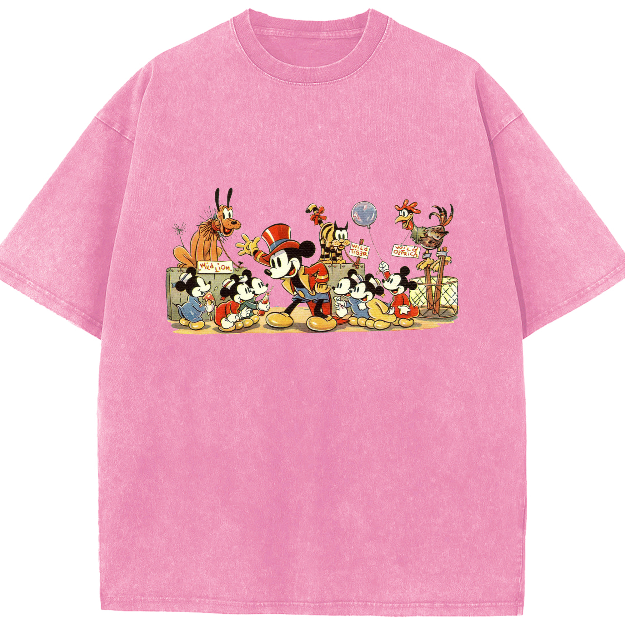 （画像用） ミッキーマウス Mickey Mouse 綿100% ヴィンテージ風 半袖Tシャツ（フロントプリント）